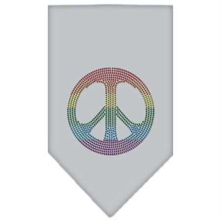 UNCONDITIONAL LOVE Rainbow Peace Sign Rhinestone Bandana Grey Small UN852336